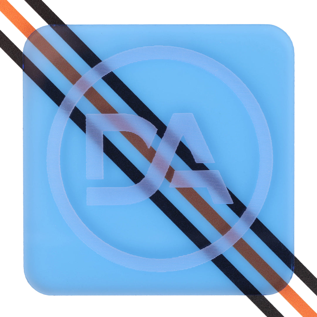 Bright blue translucent acrylic sheet with clear tint