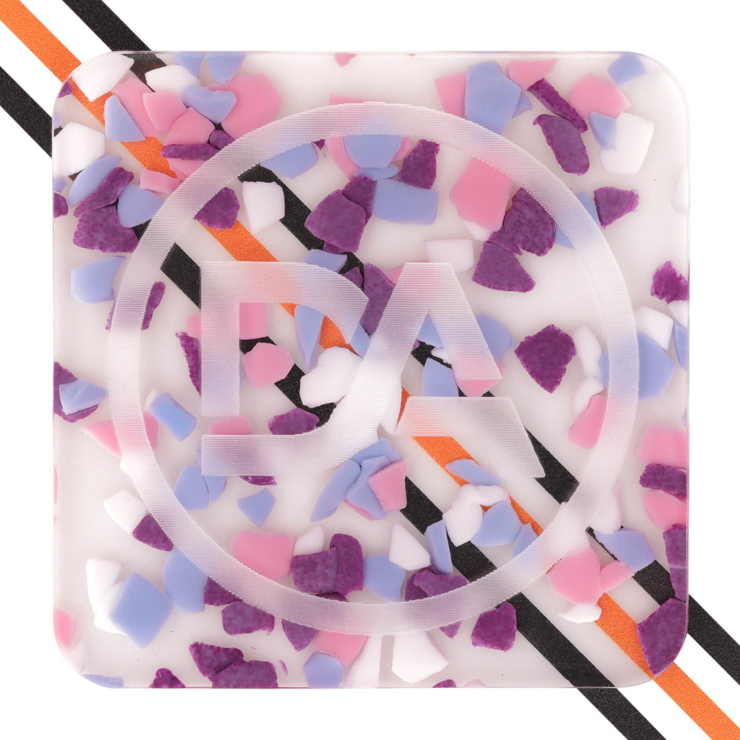 Multicolor acrylic sheet with vibrant shard confetti pattern