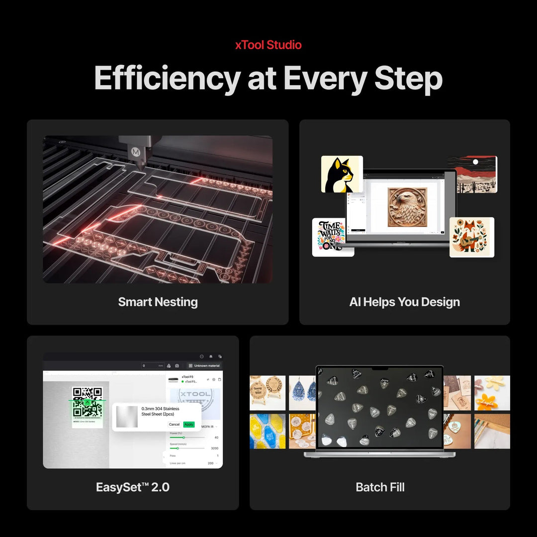 xTool P3 80W Flagship CO2 Laser Cutter with Intelligent Automation