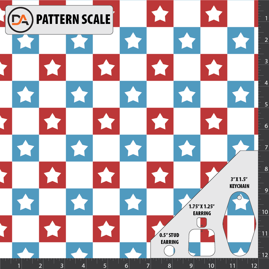 D145 - Checkered Stars Pattern – Denver Acrylics