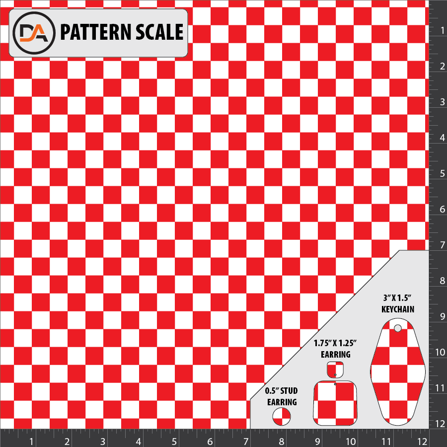 D306 - Red Checkers Pattern – Denver Acrylics