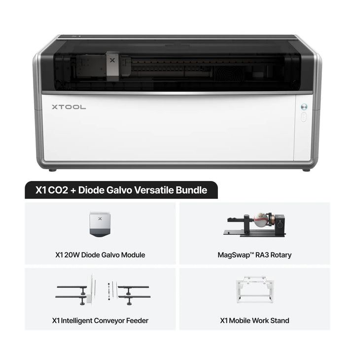 xtool x1 co2 + diode galvo versatile bundle